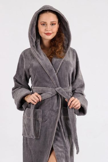 Жіночий халат Nusa 6890, сірий 2XL | Зображення 5