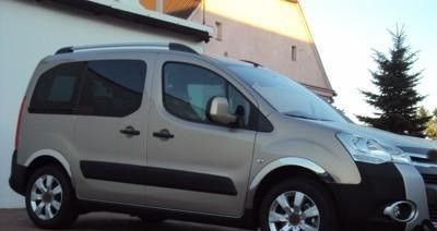 Накладки на арки (4 шт, нерж) 1 бічні двері, нержавіюча сталь для Peugeot Partner Tepee 2008-2018рр.