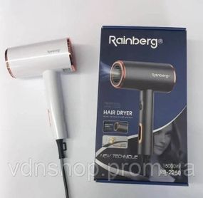 Фен стайлер Rainberg RB-2260 для волосся 3 швидкості 3 режими температури іонізація 1500В White KM-97