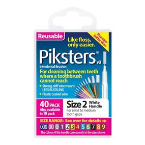 Міжзубні йоржики Piksters, № 2 (діаметр 0.8) білі, 40 шт