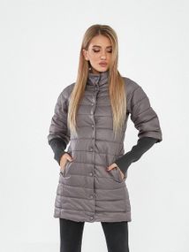 Довга куртка з відстібним рукавом, арт.205/2, темно сірий