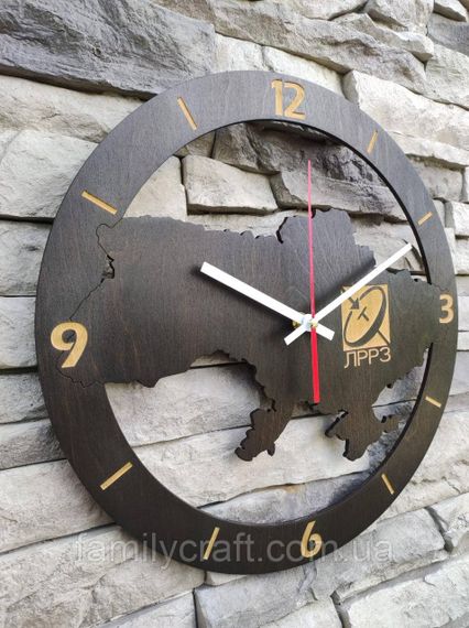 Настінний годинник Карта України з фанери Патріотичний дерев'яний годинник | Зображення 2