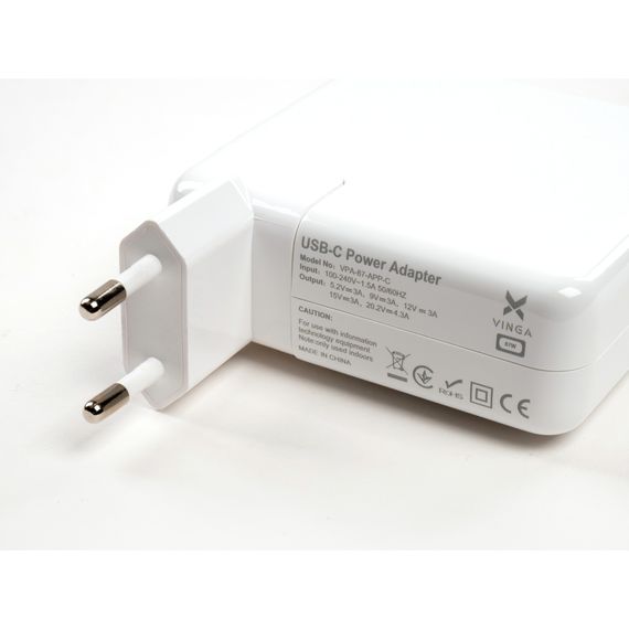Блок живлення до ноутбуку Vinga Apple 87W 5.2V3A/9V3A/12V3A/15V3A/20.2V4.3A USB-C (VPA-87-APP-C) | Зображення 3