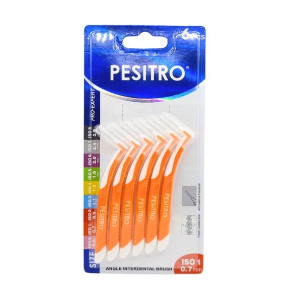 Міжзубні щітки Pesitro FLEXI Interdental Brush (0,7 мм) помаранчеві, 6 шт.