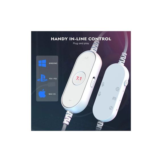 Навушники Fifine H6 RGB 7.1 White (H6W) | Зображення 4