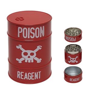 Мельница Из Металла Гриндер Для Табака И Специй «Poison Barrel Grinder Red»