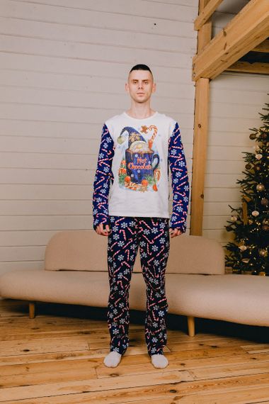 Піжама чоловіча "Family look" Носи своє 48 Синій (p-7566-179516) | Зображення 5