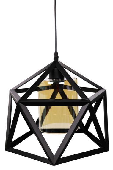 Люстра підвісна LOFT на 1 лампочку 25073 Чорний 35-90х31х31 см. | Зображення 1