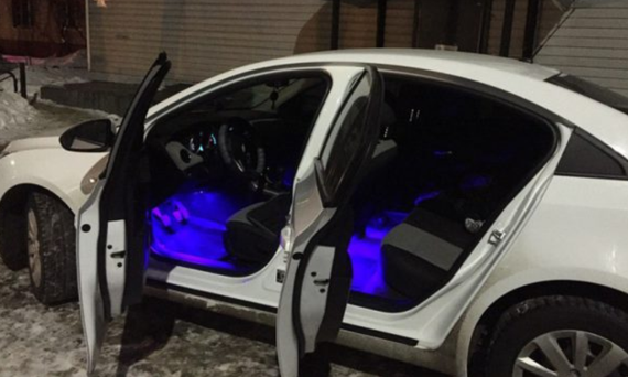 Cветодиодная RGB лента для подсветки салона автомобиля с пультом ДУ 4 шт по 9 лед ELITE LUX EL-1228 | Зображення 1