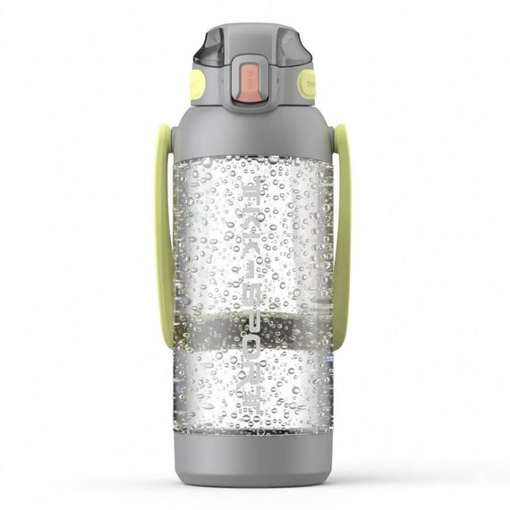 Пляшка TKK 1400 мл — Сіра Tritan BPA-free, ударостійка, спортивна з подвійною системою перенесення | Зображення 6