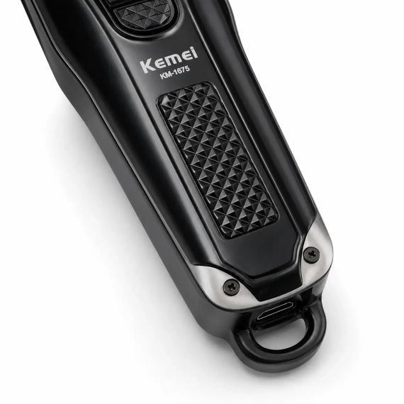Машинка для стриження, 4 насадки, USB-C, Kemei KM-1675, Чорний/Акумуляторна машинка для стриження волосся | Зображення 1