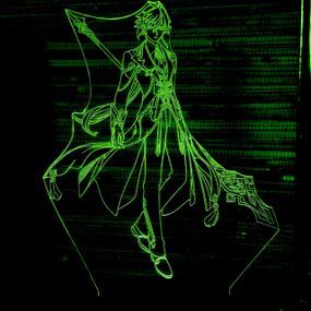 Акриловый светильник-ночник Чжун Ли (Zhongli) 2 зеленый tty-n000669
