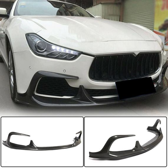 Накладка на передній бампер Lip V1 (для Base/S/S Q4 2013-2017, Карбон) для Maserati Ghibli рр