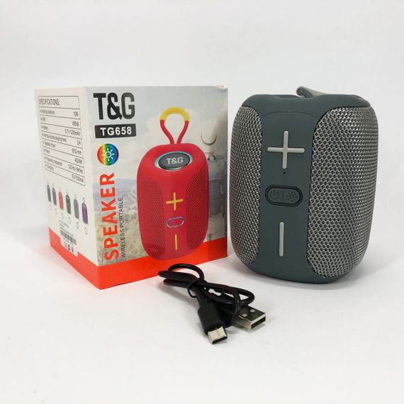 Портативная Bluetooth колонка TG658 8W с RGB подсветкой. TS-923 Цвет: серый | Зображення 4