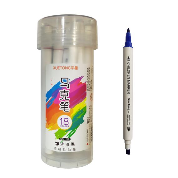 Набор скетч-маркеров Bambi 1212-18, 18 цветов в тубусе | Зображення 1