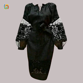 Платье Украинская вышиванка  319614 цвет чёрный размер 5XL