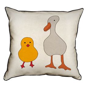 Подушка с мешковины Duck and Chicken 45x45 см (45PHB_DR005)