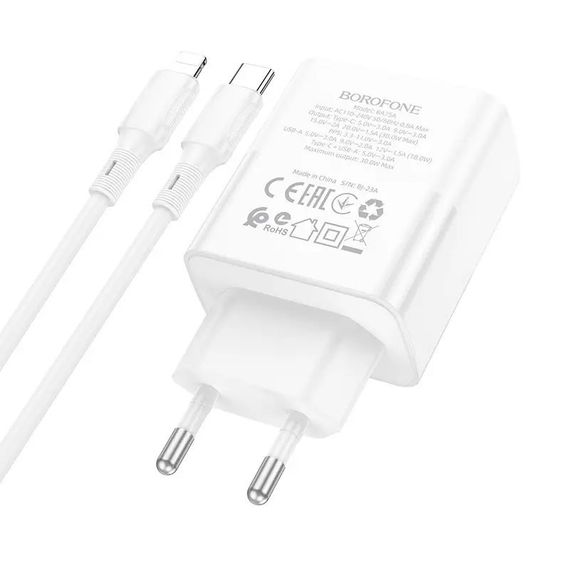 СЗУ Borofone BA75A PD30W+QC3.0 + Type-C + Lightning | Зображення 3