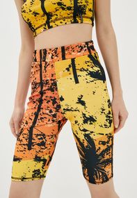 Спортивні шорти велосипедки  4Profi з принтом "Тропік" помаранчевий розмір XL дайвінг 18712