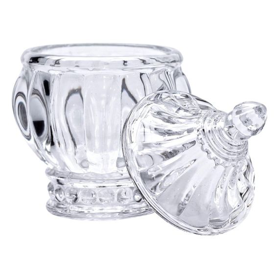 Цукорниця з кришкою Ø8.5 см ваза цукорниця кругла скляна HP-4-107 | Зображення 3