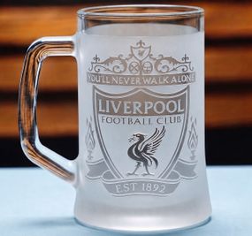 Пивний келих з ручкою Liverpool з гравіюванням подарунок для фаната ФК Ліверпуль футбольний кухоль