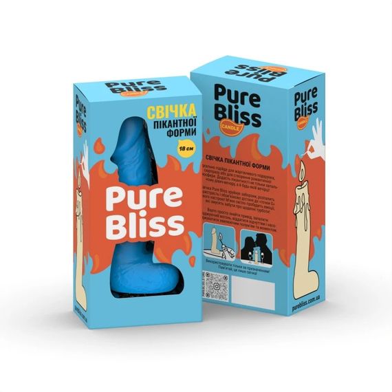 Свеча пикантной формы Pure Bliss BIG Blue голубая, 18 см Sex Aura | Зображення 6