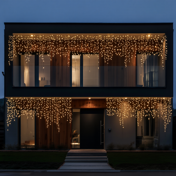 Вулична гірлянда Бахрома 25 м 405 LED чорний провід Жовтий 25MBY | Зображення 1