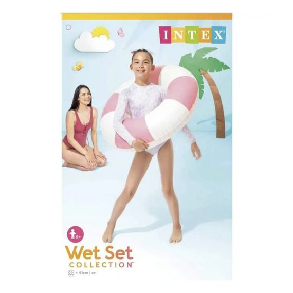 Дитяче надувне коло Coastal Cabana Tube 59271(Pink) 91 см | Зображення 1