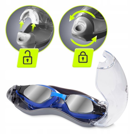 Окуляри для плавання TSUNAMI Anti-Fog 3 в 1 чохол, беруші та затискач для носа Blue (P-5905973401784) | Зображення 1