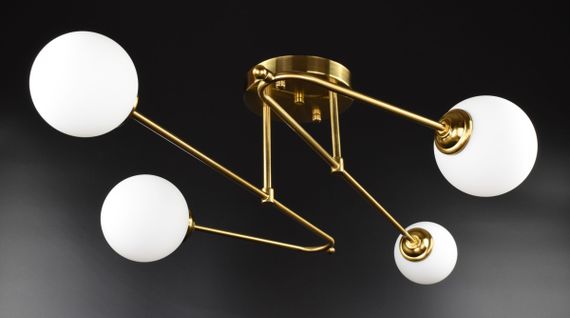 Люстра стельова на 4 лампочки 26517 Латунь 25х60х80 см. | Зображення 3