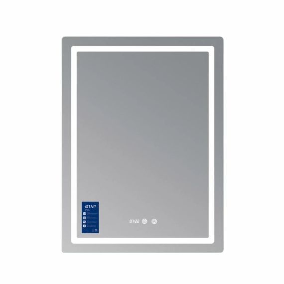Зеркало Qtap Mideya (MI2) 600х800 с часами, с LED-подсветкой Touch, с антизапотеванием, диммером, рег. яркости | Зображення 2