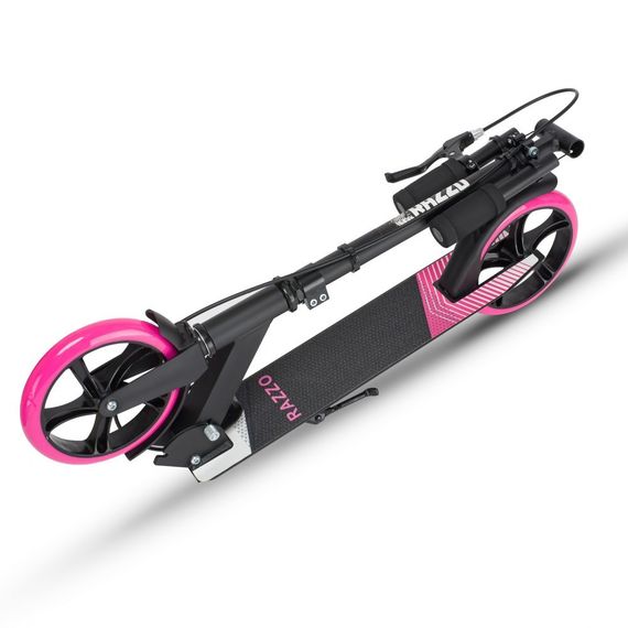 Самокат із ручним тормозом Razzo CITY 200 мм. алюмінієвий HUL1-200 Black/Pink | Зображення 4