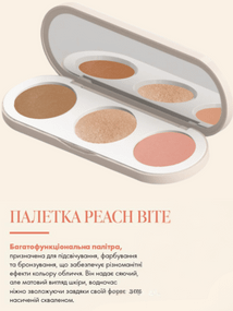 Палетка для лица Корректор Хайлайтер Румяна Peach Bite Farmasi 13 г