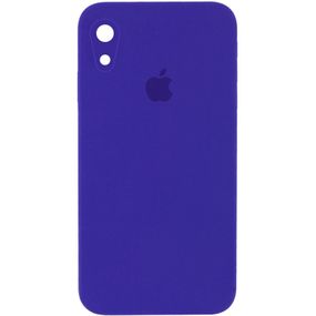 Чехол Silicone Case Square Full Camera Protective (AA) для Apple iPhone XR (6.1") Чорний / Black Зелений/Spearmint