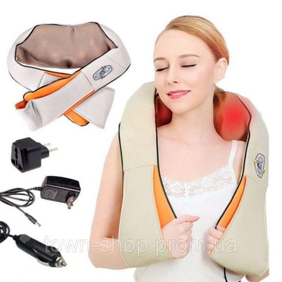 Роликовый массажер для спины и шеи massager of neck kneading | Зображення 1