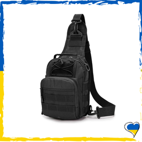 Якісна тактична сумка, укріплена чоловіча сумка, рюкзак тактична слінг. Колір: чорний