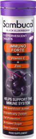 Чорна бузина + Вітамін С + Цинк, Black Elderberry, Immuno Forte, Sambucol, 15 шипучих пігулок