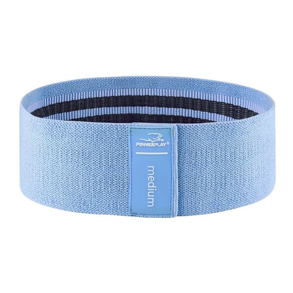 Тканева гумка для фітнесу та спорту Паверплей 4111 Hip Band M Medium Блакитна (d_76cm)
