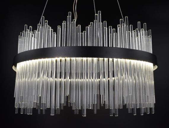 Люстра світлодіодна підвісна LED світильник для квартири на стелю лед 26920 Чорний 50-180х60х60 см. | Зображення 5