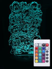 Акриловый светильник-ночник с пультом 16 цветов Genshin 3 tty-n000833