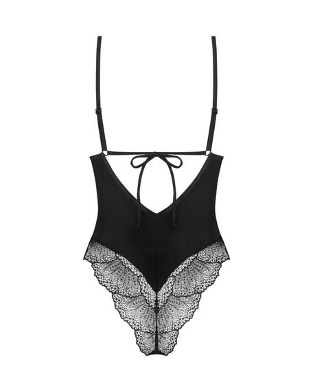 Тедді Obsessive Lobellis teddy, XS/S, чорне, ліф з м’якою чашкою, відкрита спина, низ-стрінги | Зображення 3