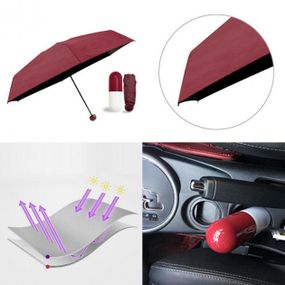 Компактный зонтик в капсуле-футляре Красный, маленький зонт в капсуле. Цвет: красный KG-92