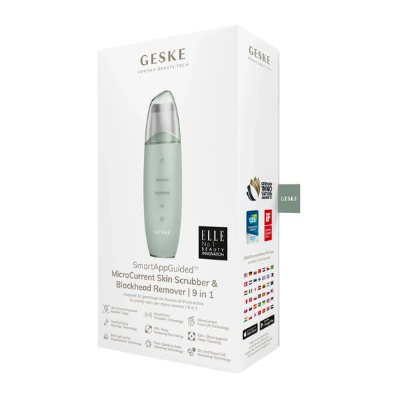 Микротоковый скраббер для кожи и устранение черных точек GESKE MicroCurrent Skin Scrubber&Blackhead Remover 9в1 magenta, Зеленый | Зображення 7