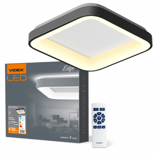 LED Світильник накладний квадратний 72W 2700-6000К 4700Lm 220V чорний VLE-ESC-72B Videx