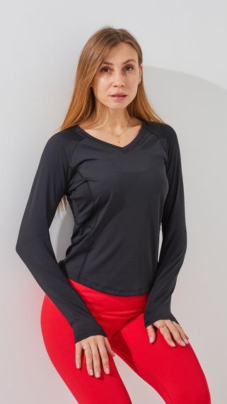 Рашгард фітнес однотонний жіночий GENUA JYWC02517 L Чорний shop (2000999451683)