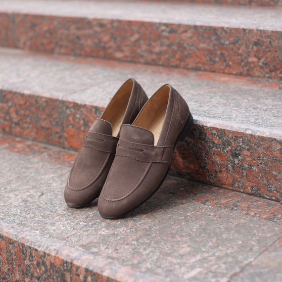 Світло коричневі лофери з нубуку 40 розмір | Зображення 2