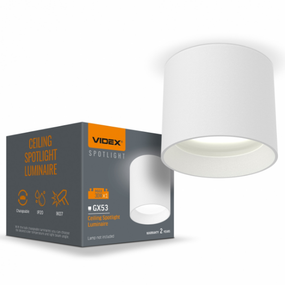 LED Світильник під лампу GX53 накладний білий VL-SPF15A-W Videx