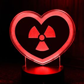 Акриловий світильник-нічник Сердце Радіація червоний tty-n001152