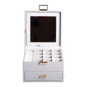 Шкатулка для украшений из эко кожи 2 яруса органайзер для ювелирных изделий HP-5-2G