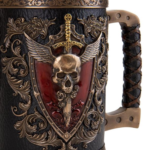 Кухоль під пиво Scull з бронзовим покриттям 16х10х10 см 600 мл | Зображення 5